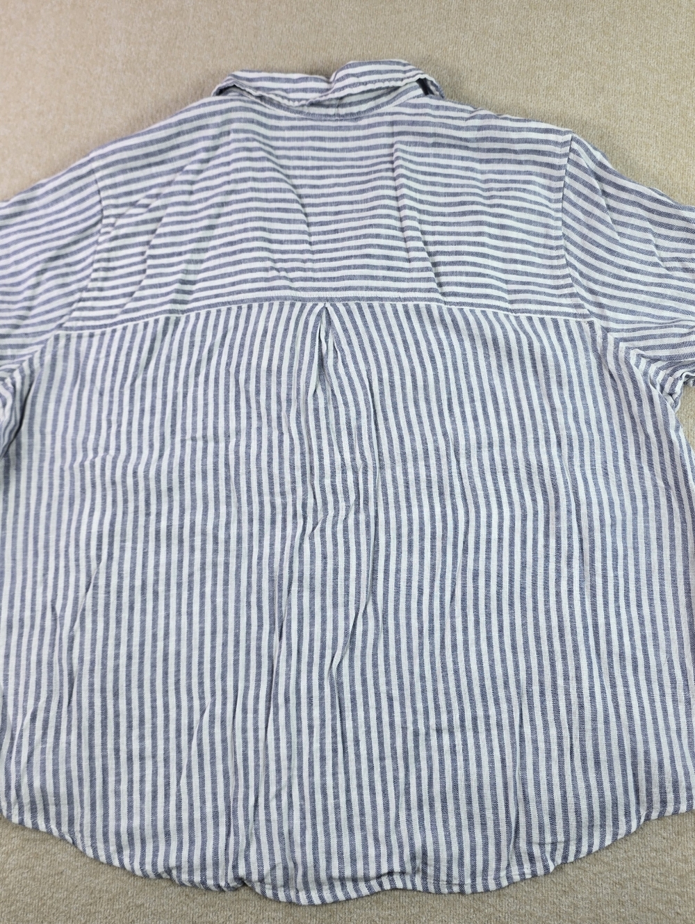 Universal Thread Striped Linen Blend Shirt XL Blue White NWT - Picture 2 of 8